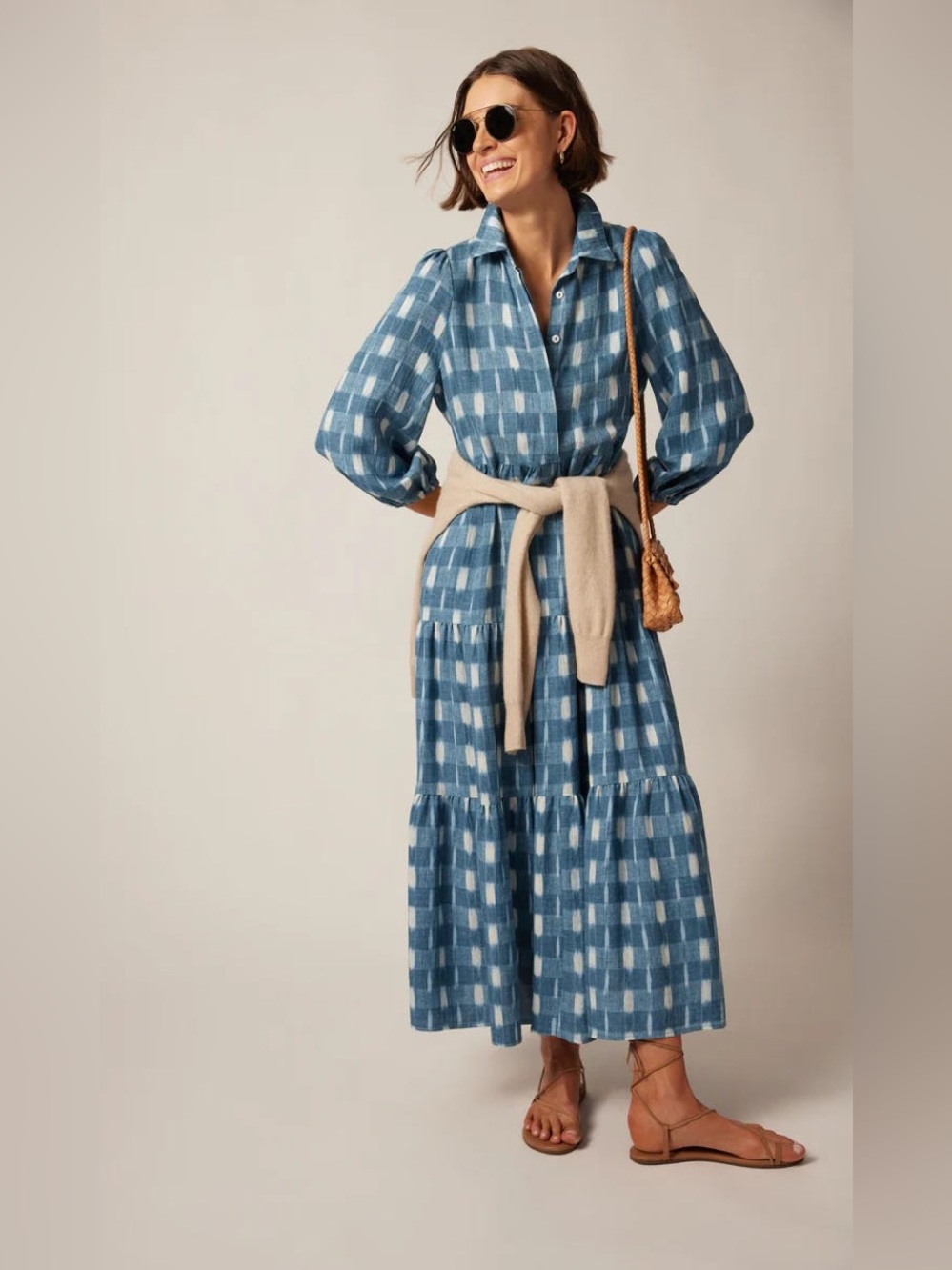 POMANDER PLACE from Tuckernuck Blue Ikat Mabel Maxi Dress Size Small